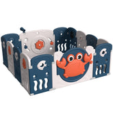 Luxurious Baby Playpen 12+2 Panels (Ocean-Blue)